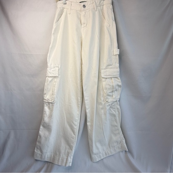 Wild Fable Women’s Size 0 White Wide Leg Cargo Jeans - Picture 1 of 16